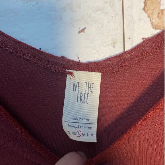 Free People We the Free Oversized Flowing Layered Hem Long Sleeve Thermal Blouse - Picture 5 of 7